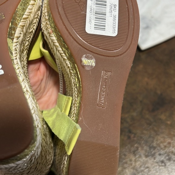 Vince Camuto Farrah platform espadrille green leather Strappy wedge sandal shoe - Picture 8 of 12